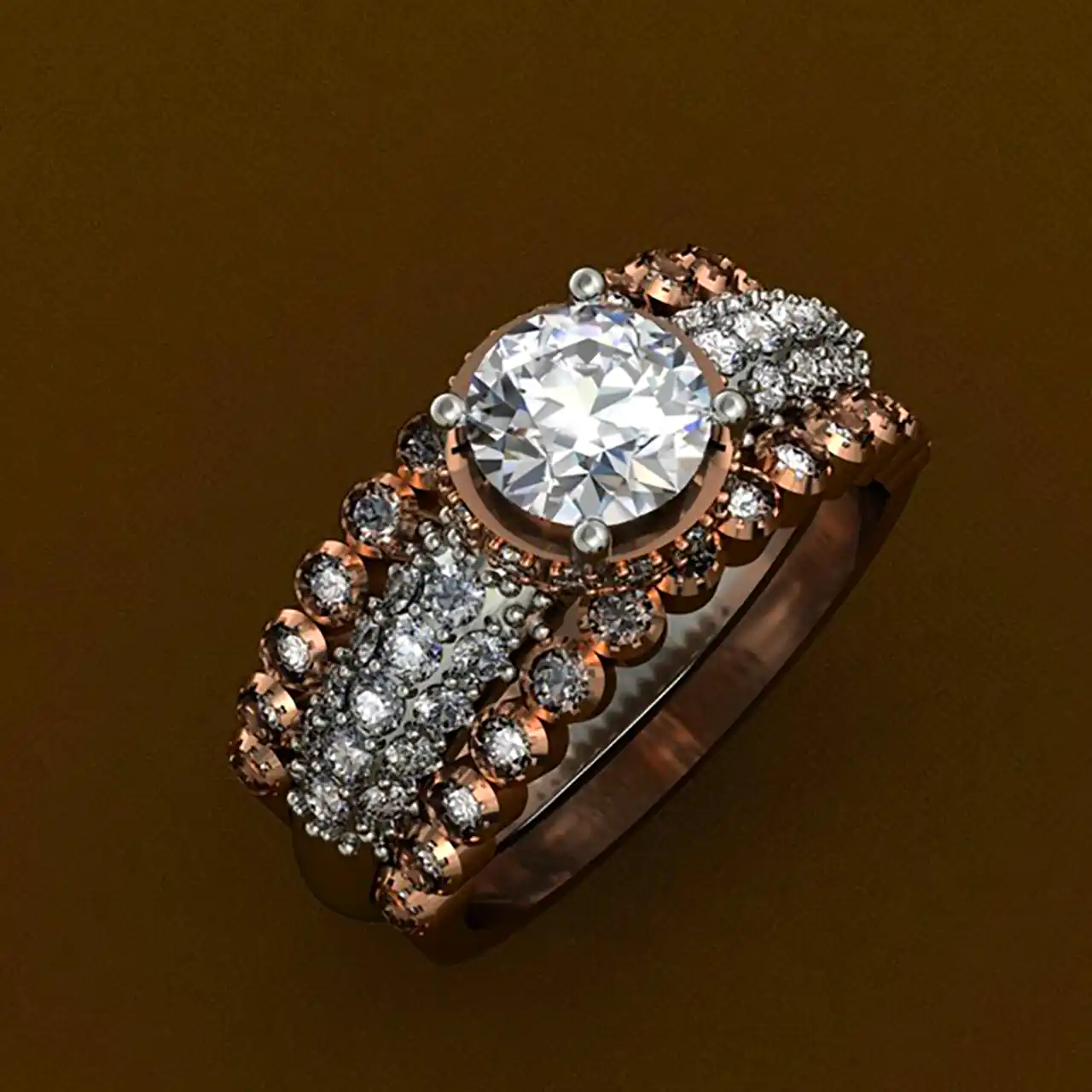 انگشتر لاکچری با نگین درشت