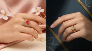 انگشتر طلا با نگین شیک