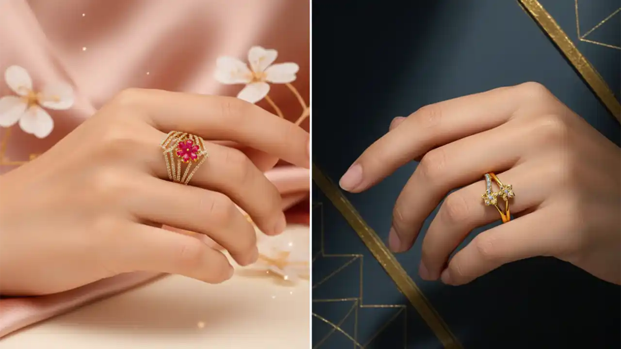 انگشتر طلا با نگین شیک