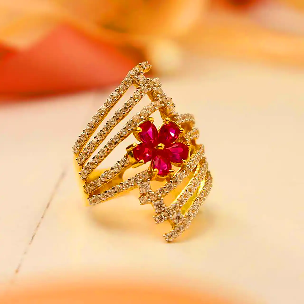 انگشتر طلا با نگین شیک