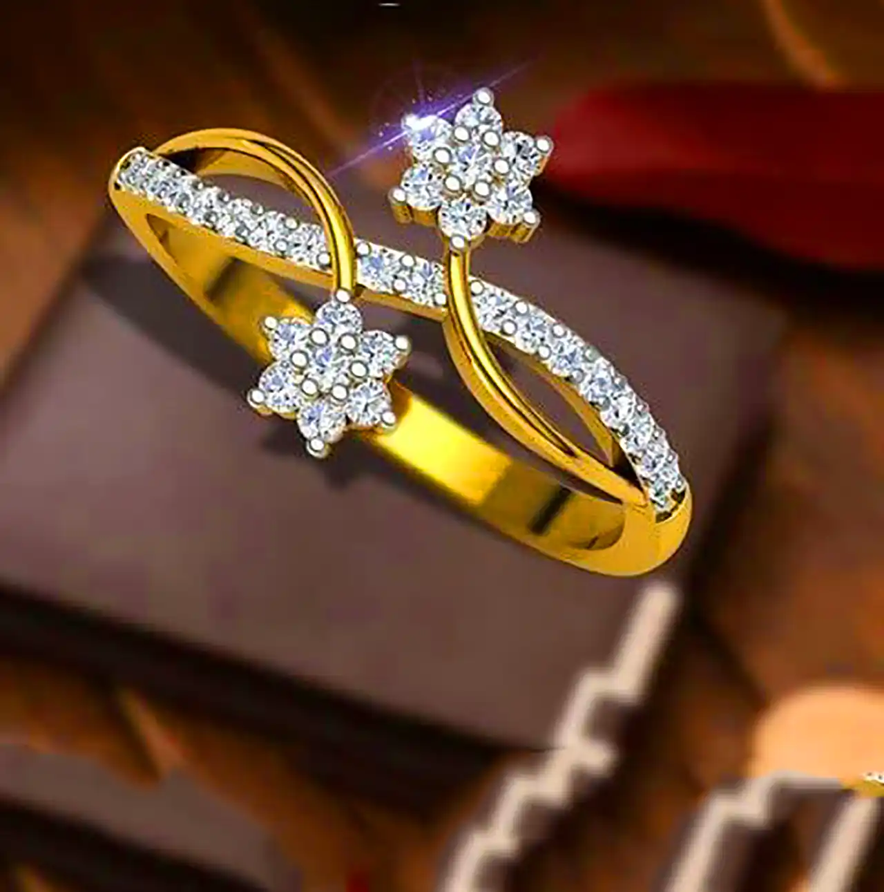 انگشتر طلا با نگین شیک