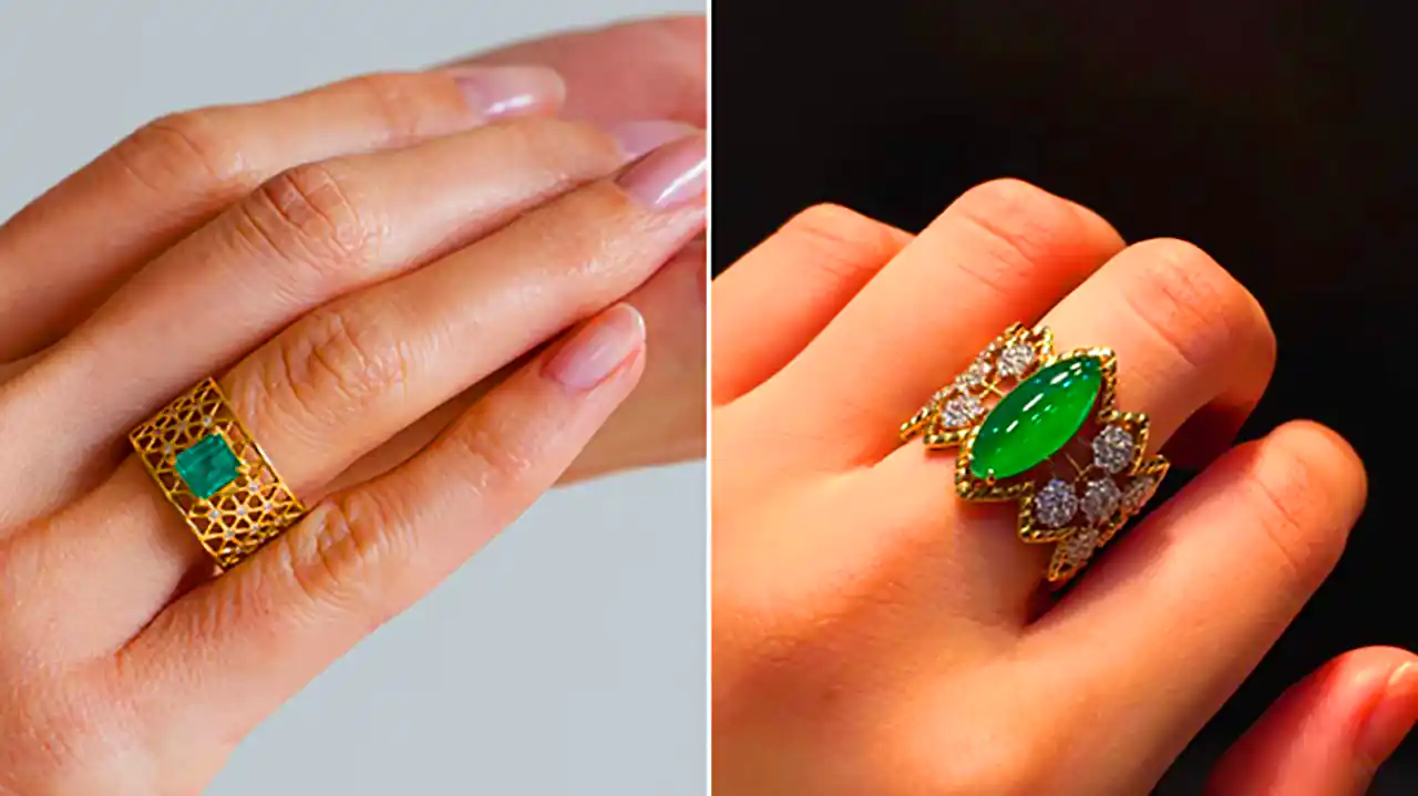 انگشتر زمردی شیک و خاص