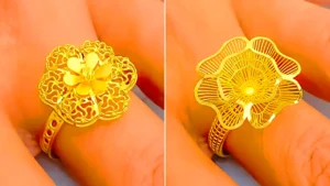 انگشتر طلا گل 5 بعدی