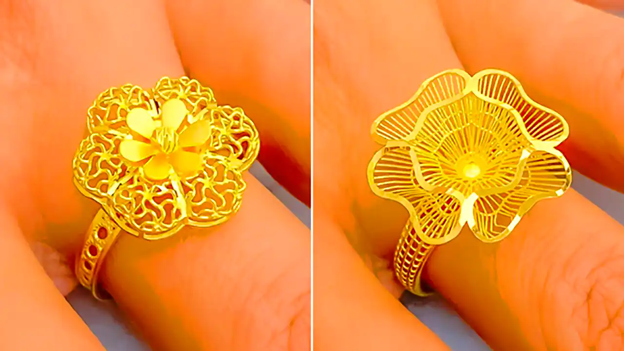 انگشتر طلا گل 5 بعدی