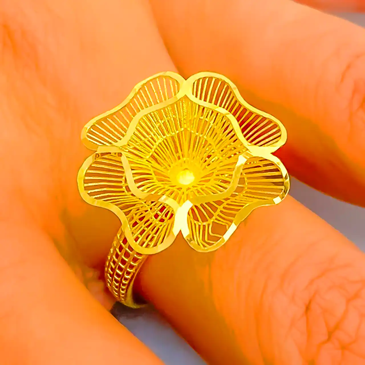 انگشتر طلا گل 5 بعدی