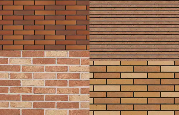 انواع آجر نمای جدید + آجر نما در انواع متنوعی در رنگ ها،ابعاد و دانه بندی های مختلف