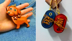 آویز چرمی دست دوز