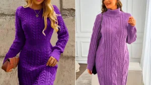 بلوز بافت بنفش ساده