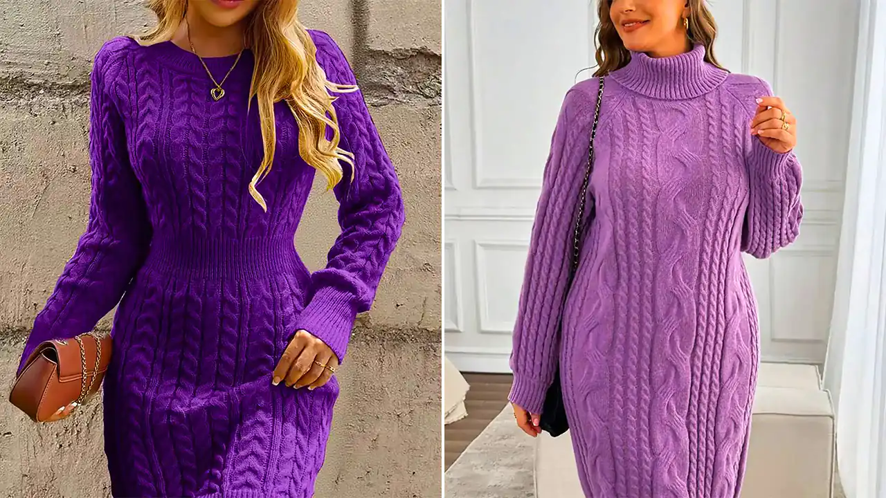 بلوز بافت بنفش ساده