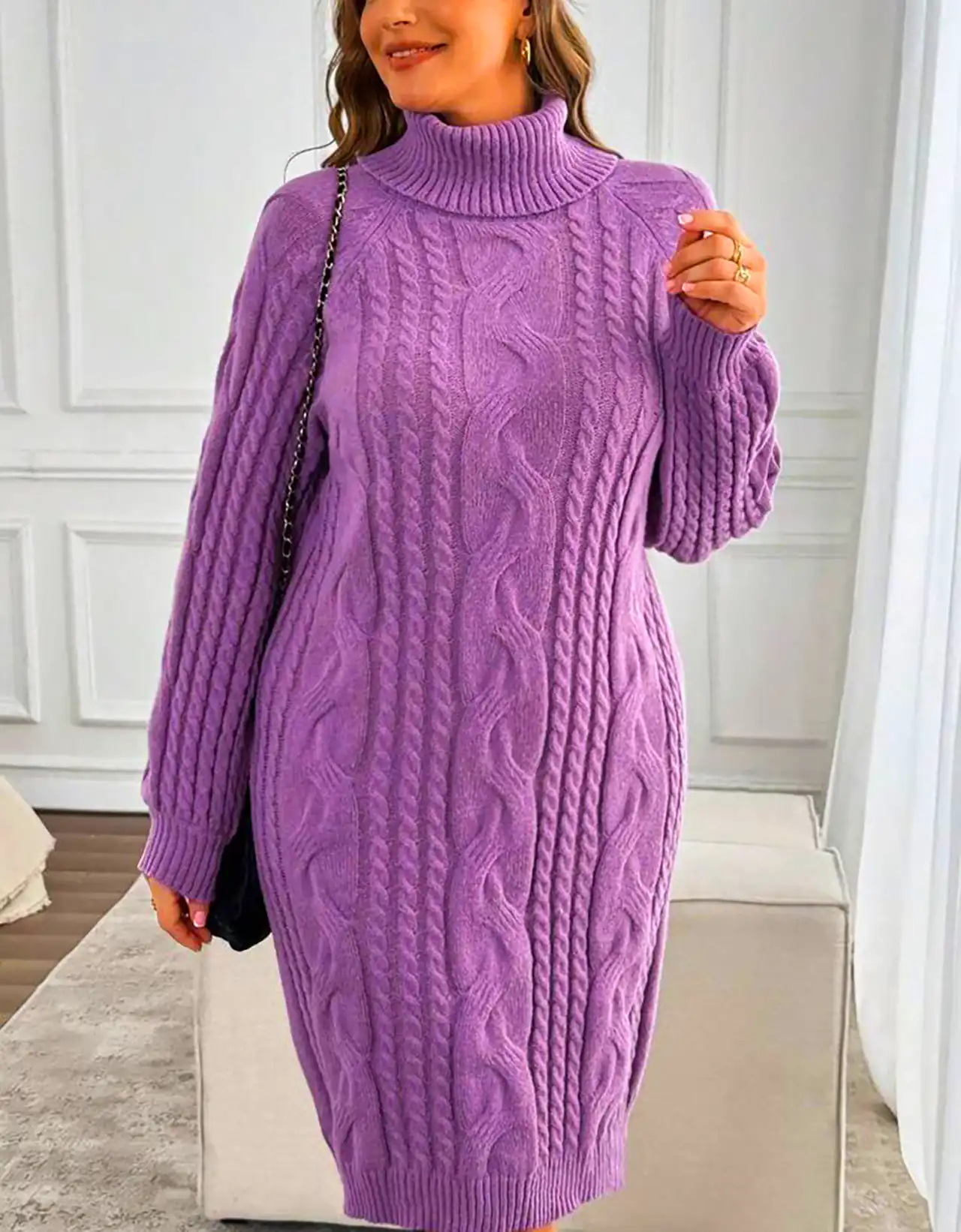 بلوز بافت بنفش ساده