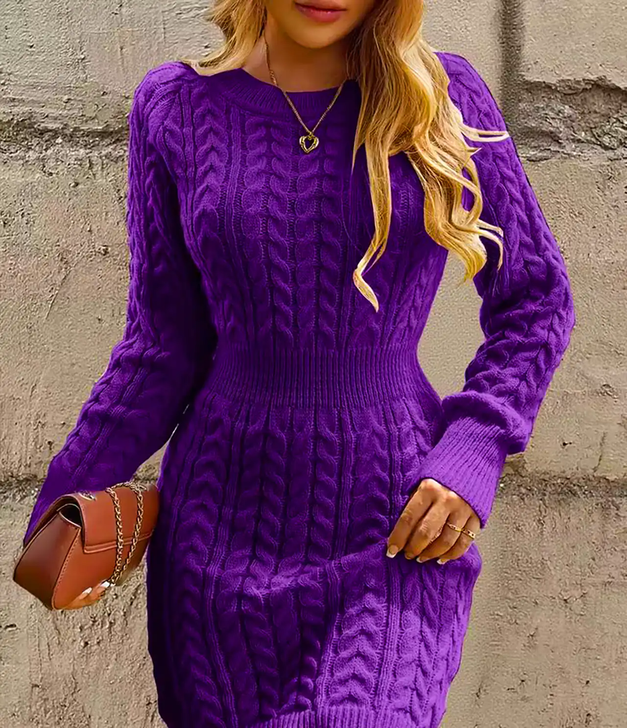 بلوز بافت بنفش ساده