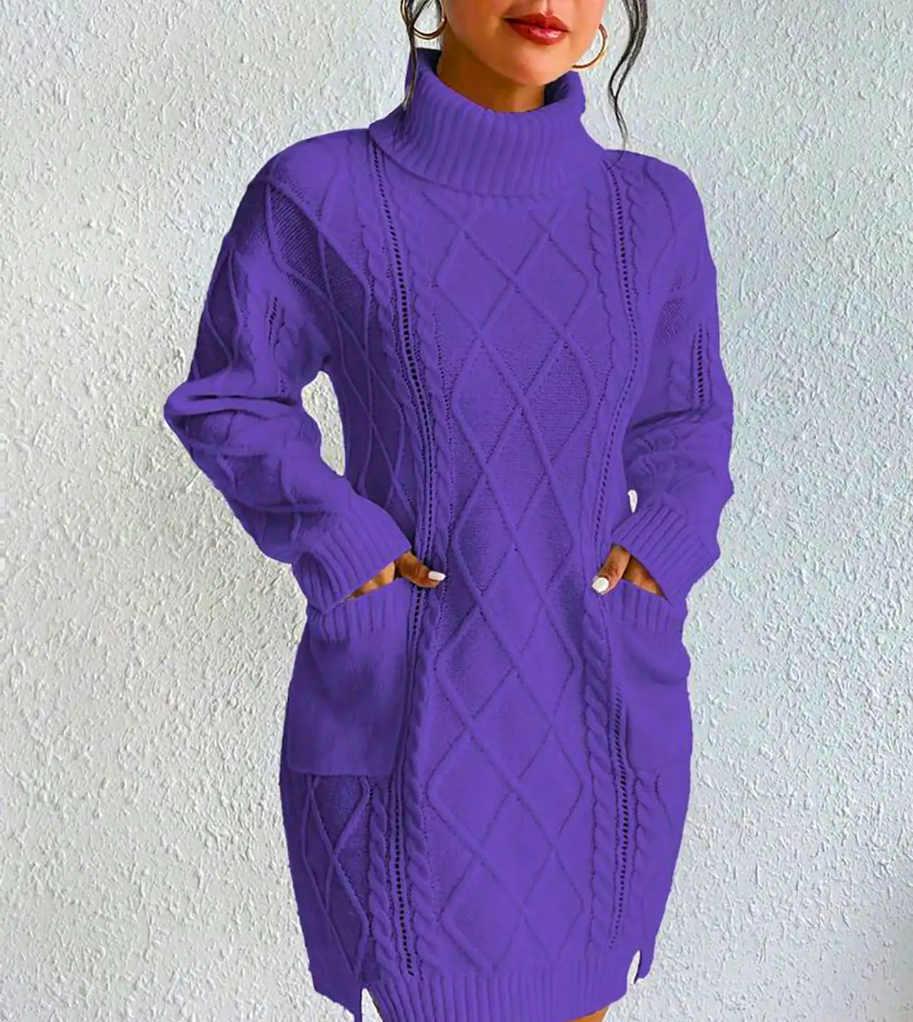 بلوز بافت بنفش ساده