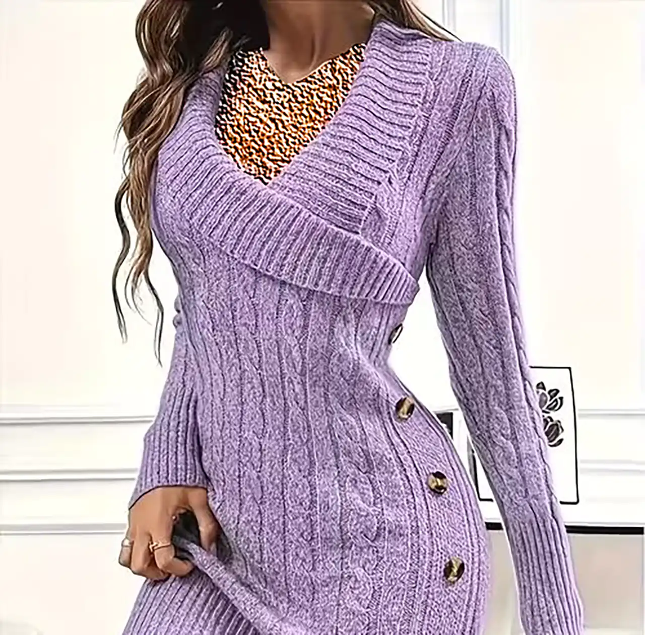 بلوز بافت بنفش ساده