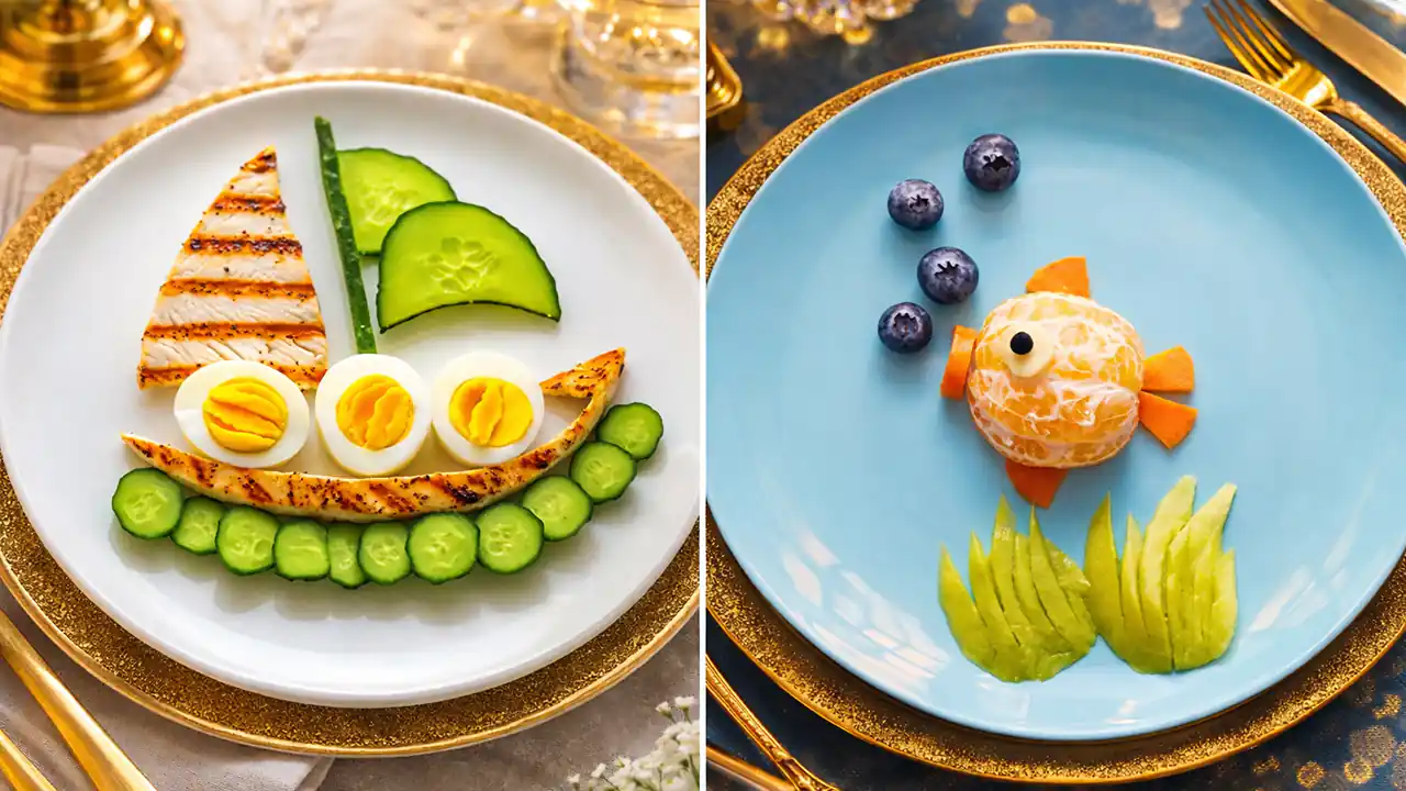 بشقاب تزئین شده برای میانوعده کودکان