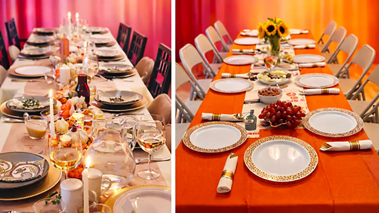 چیدمان میز شام شیک 