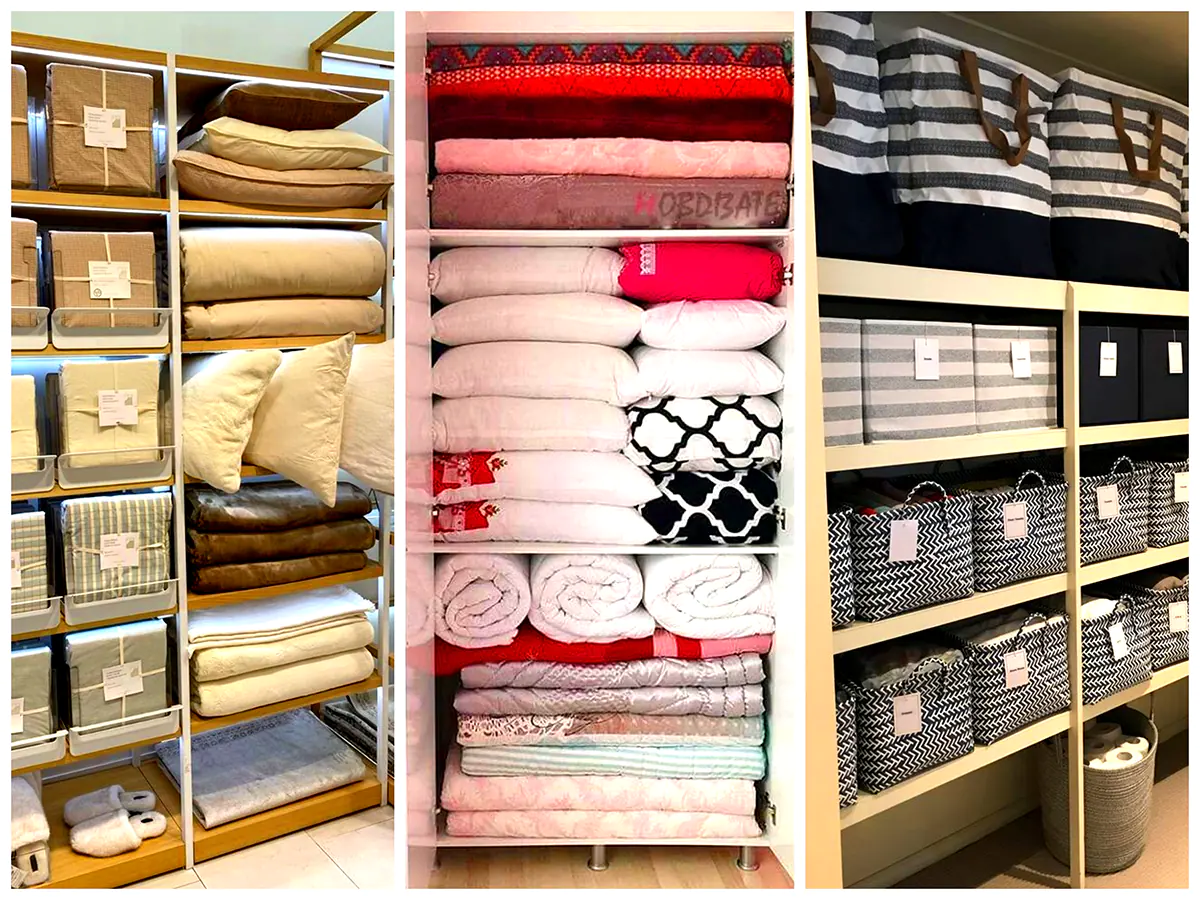 چیدمان رختخواب در کمد دیواری