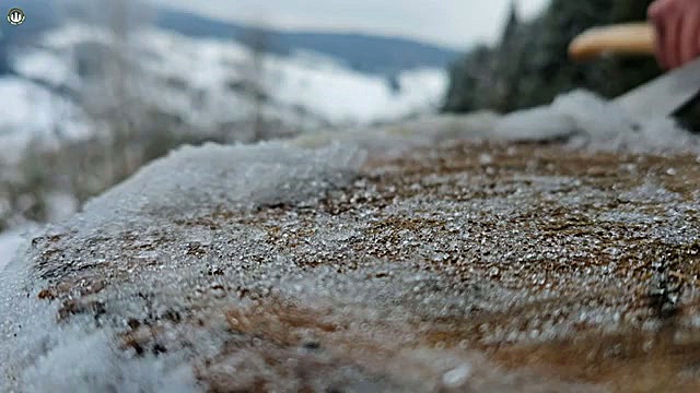 آشپزی در برف: استیک تی-بون و نان سیر روی سنگ داغ