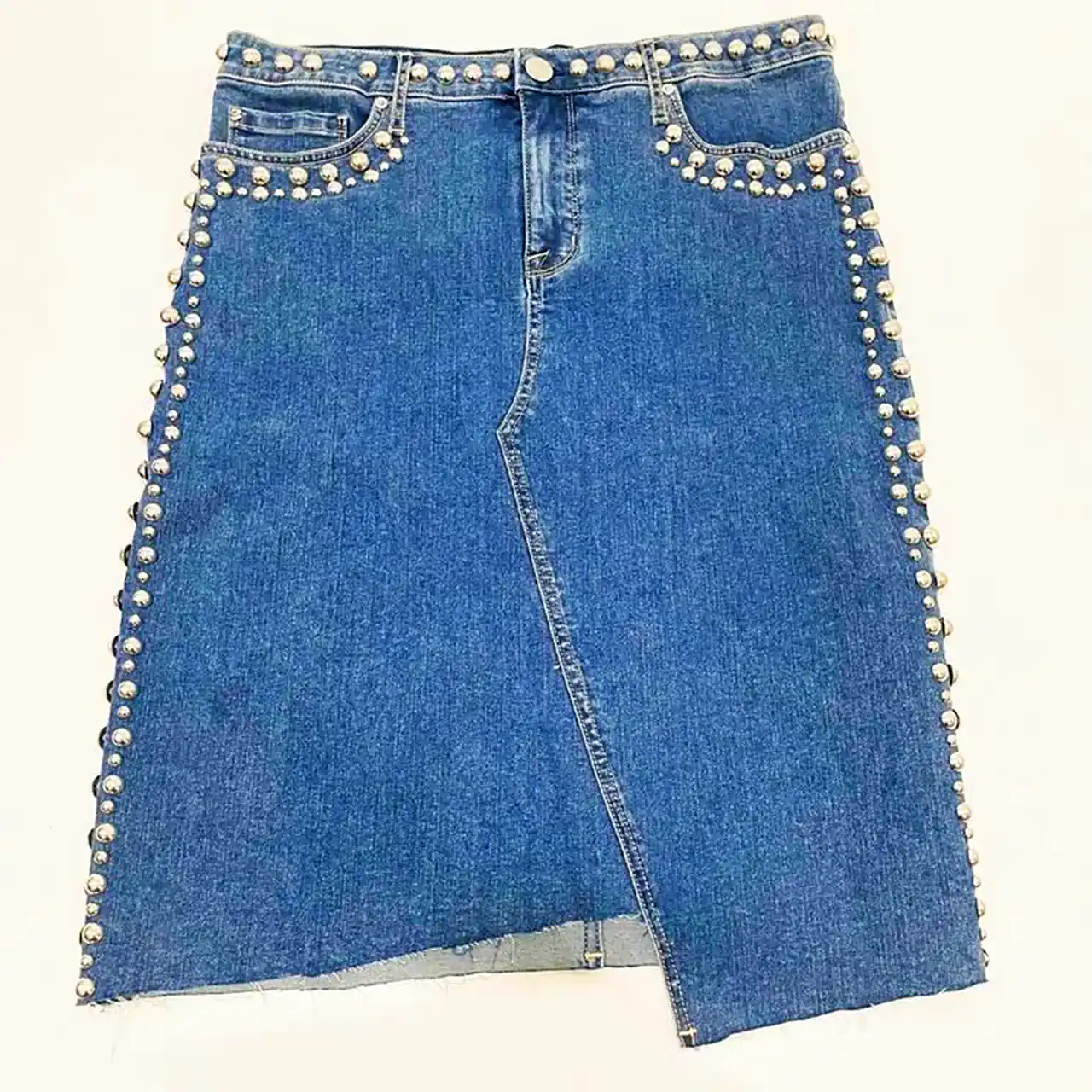 دامن جین تزئینی رنگی