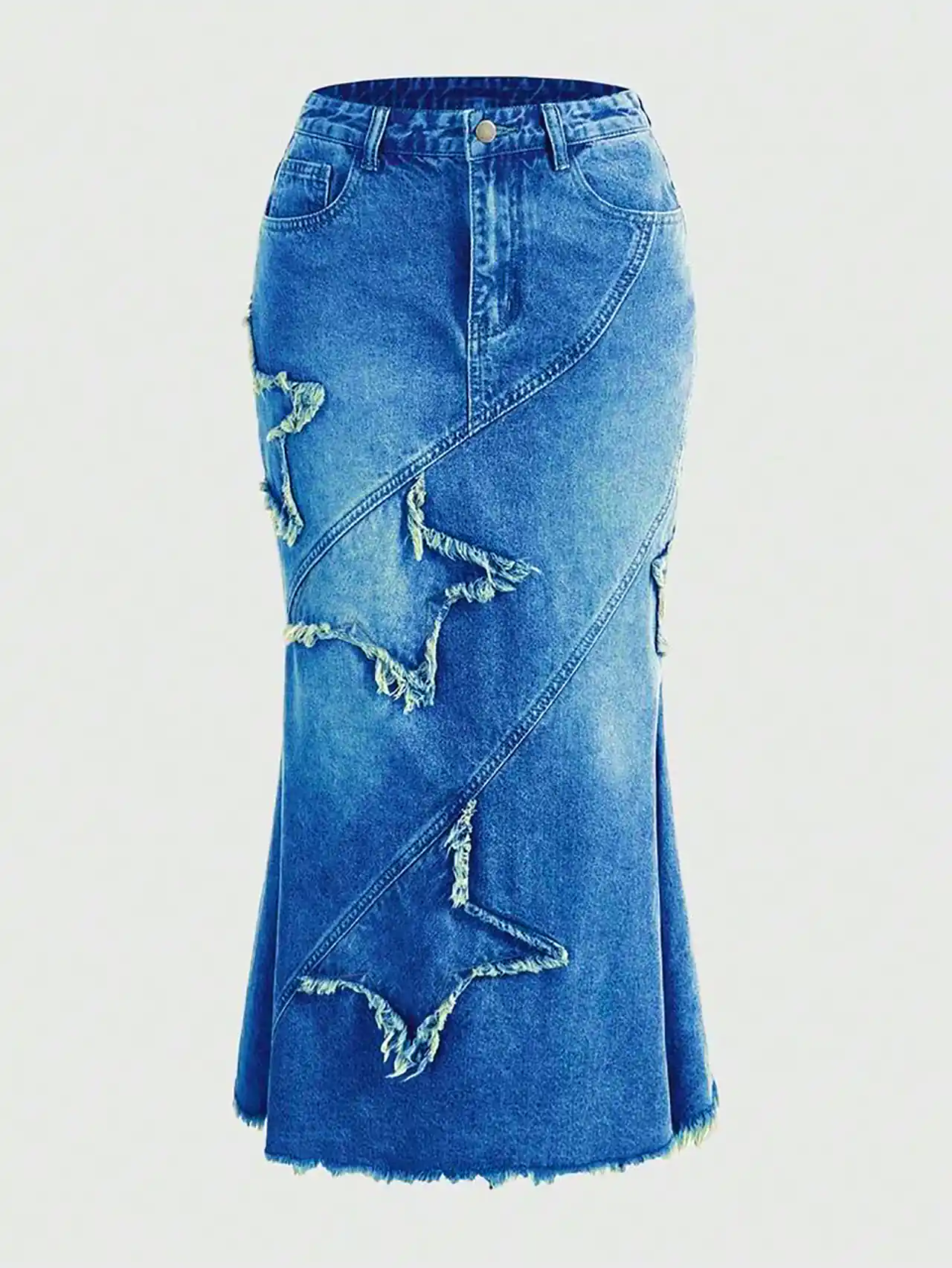 دامن جین تزئینی رنگی