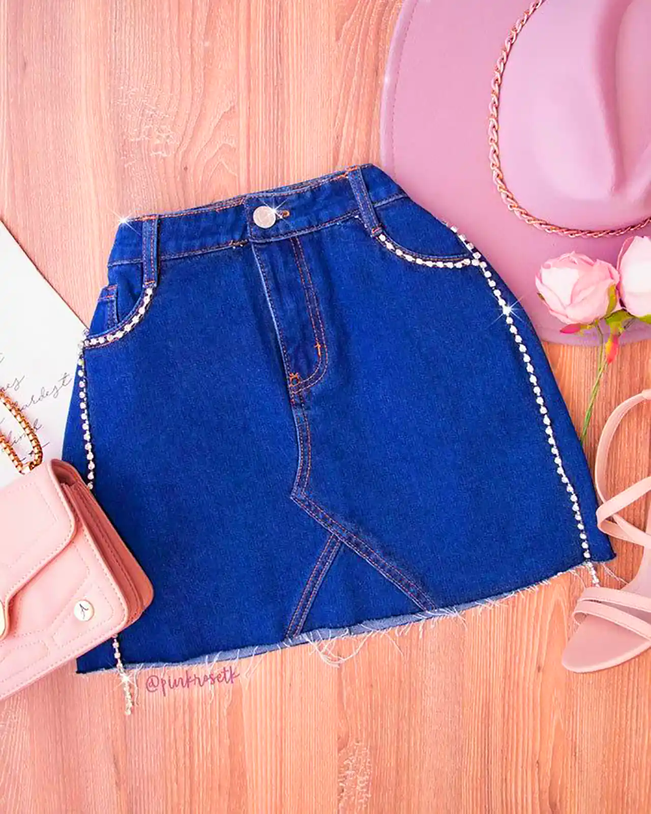 دامن جین تزئینی رنگی