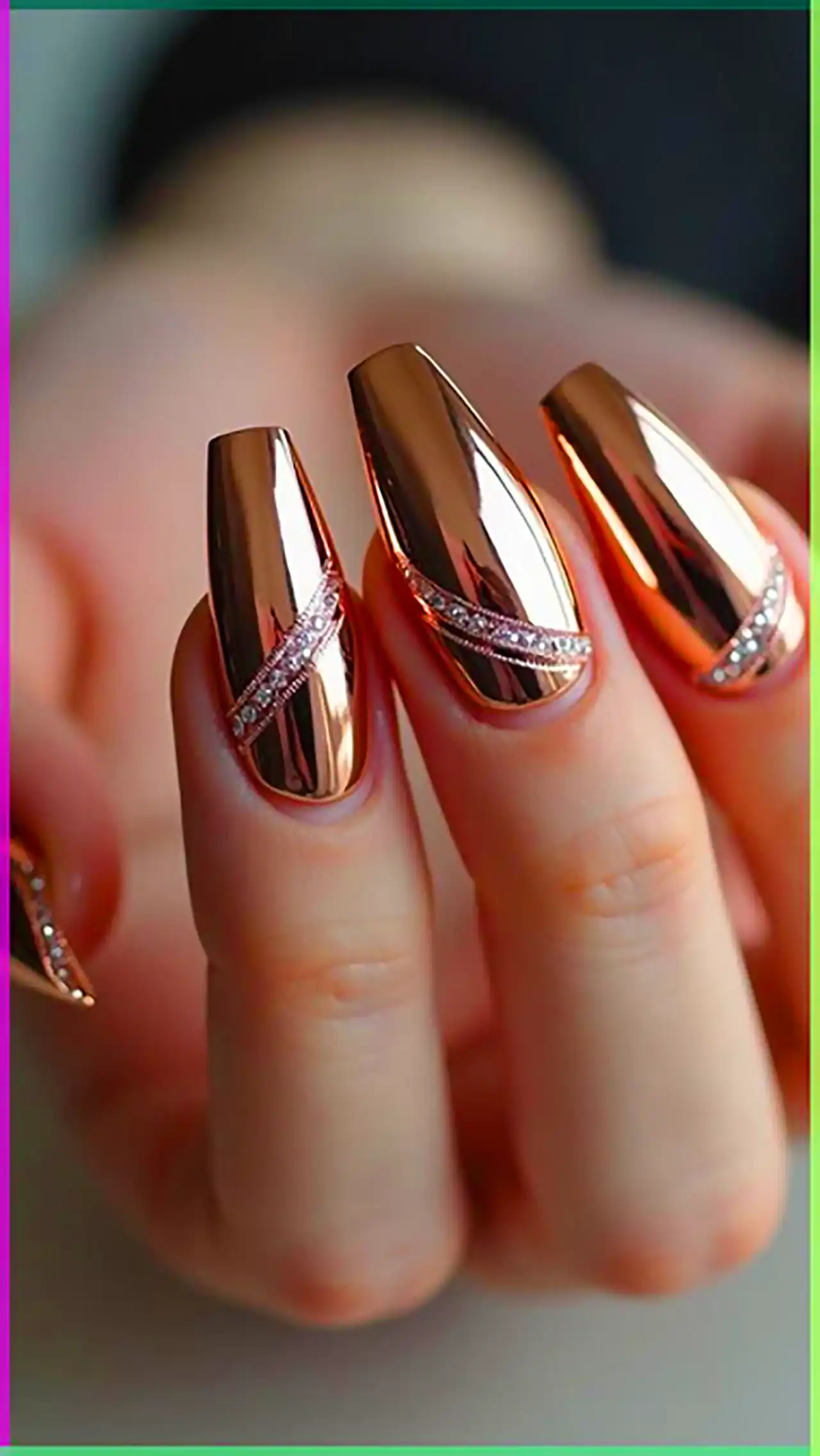 دیزاین ناخن آینه ای شیک