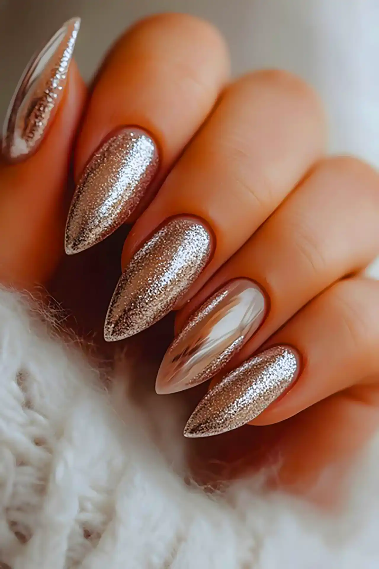 دیزاین ناخن آینه ای شیک