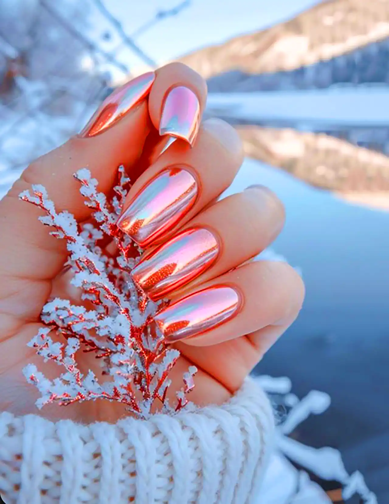 دیزاین ناخن آینه ای شیک