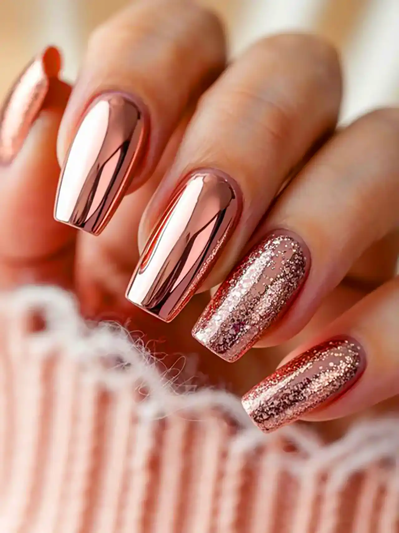 دیزاین ناخن آینه ای شیک