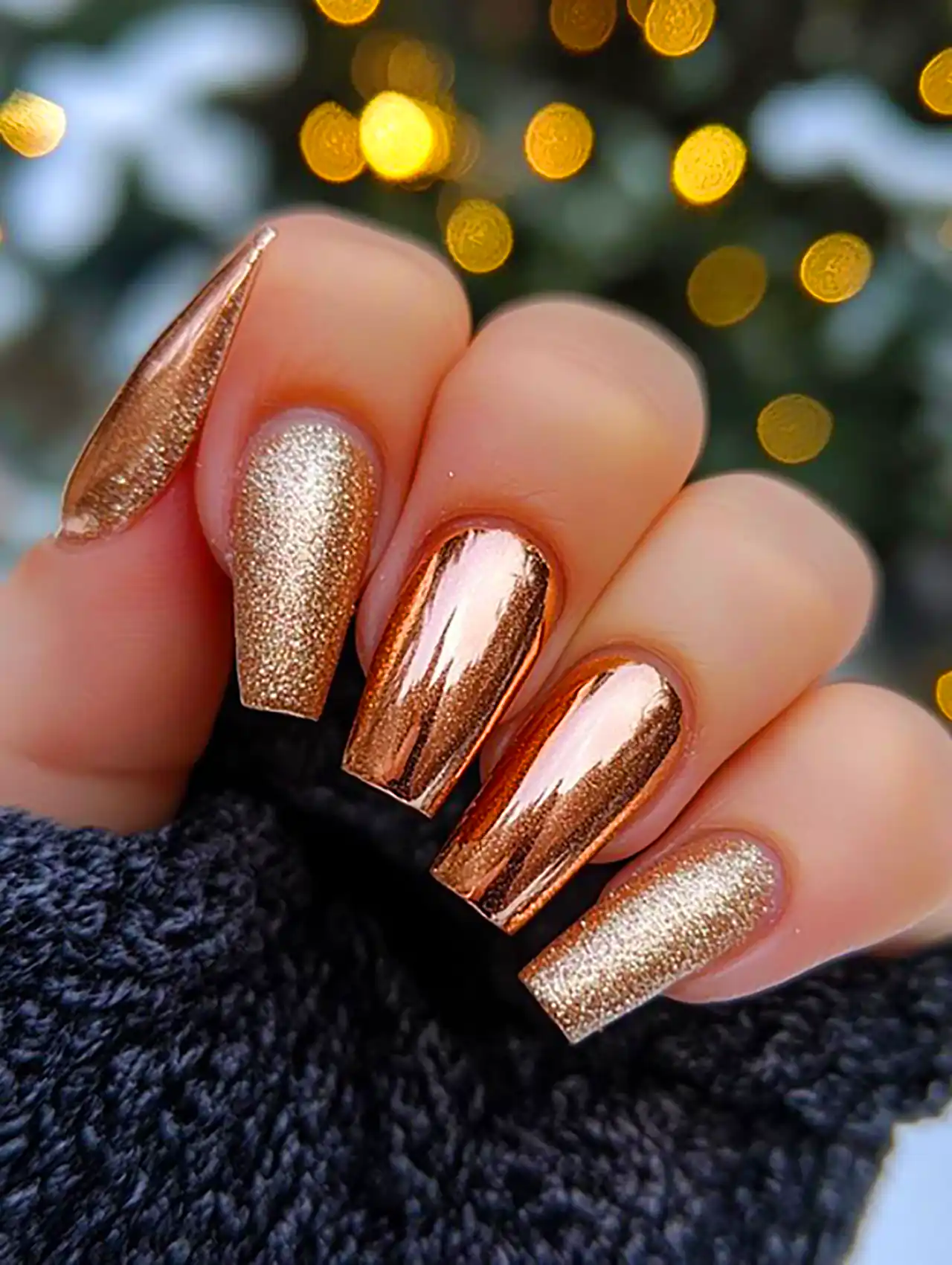 دیزاین ناخن آینه ای شیک