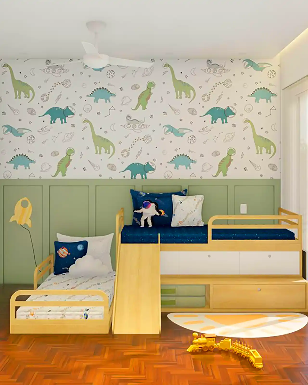 دیزاین اتاق کودک با تم دایناسوری