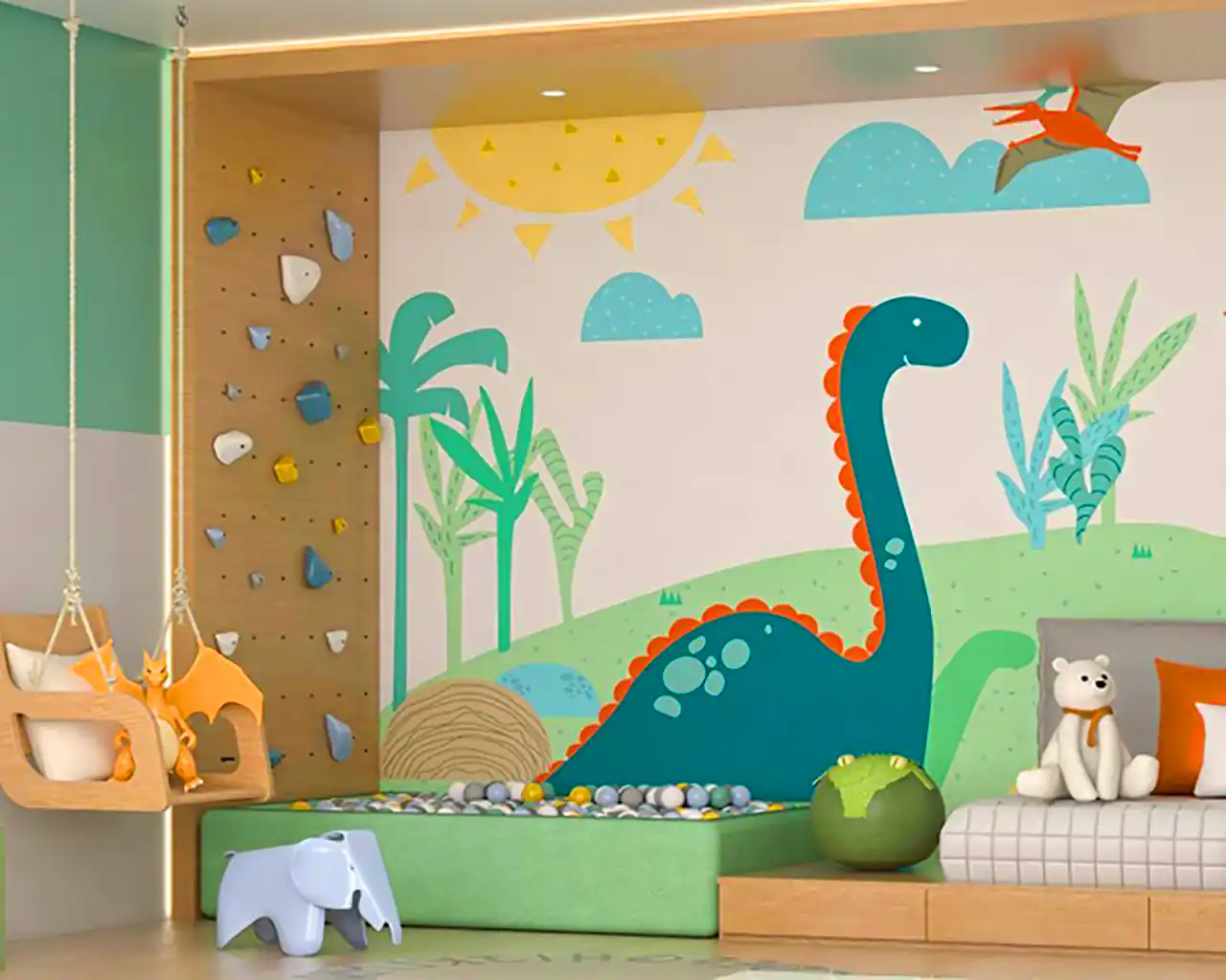 دیزاین اتاق کودک با تم دایناسوری