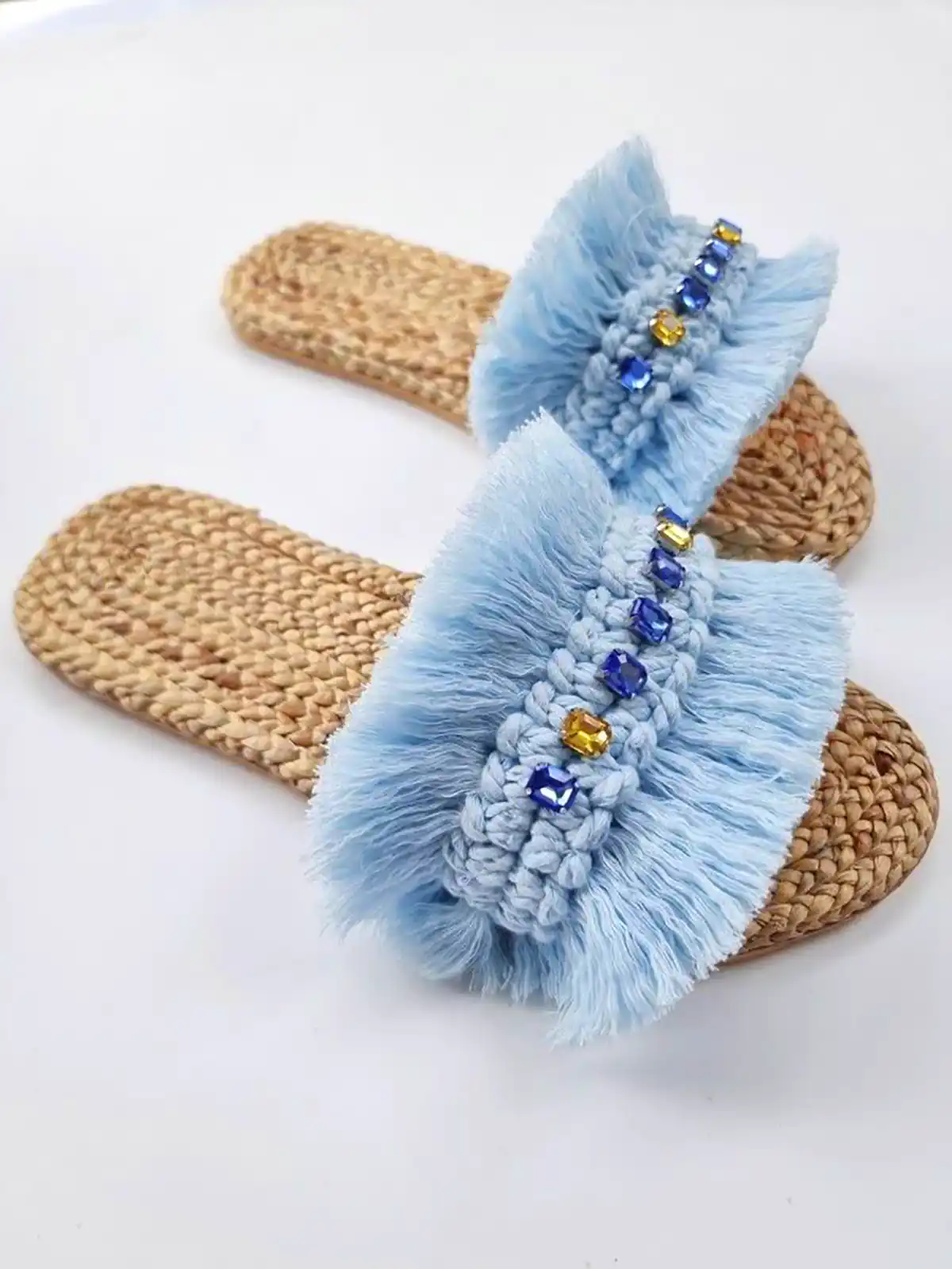 دمپایی مکرومه دست دوزی