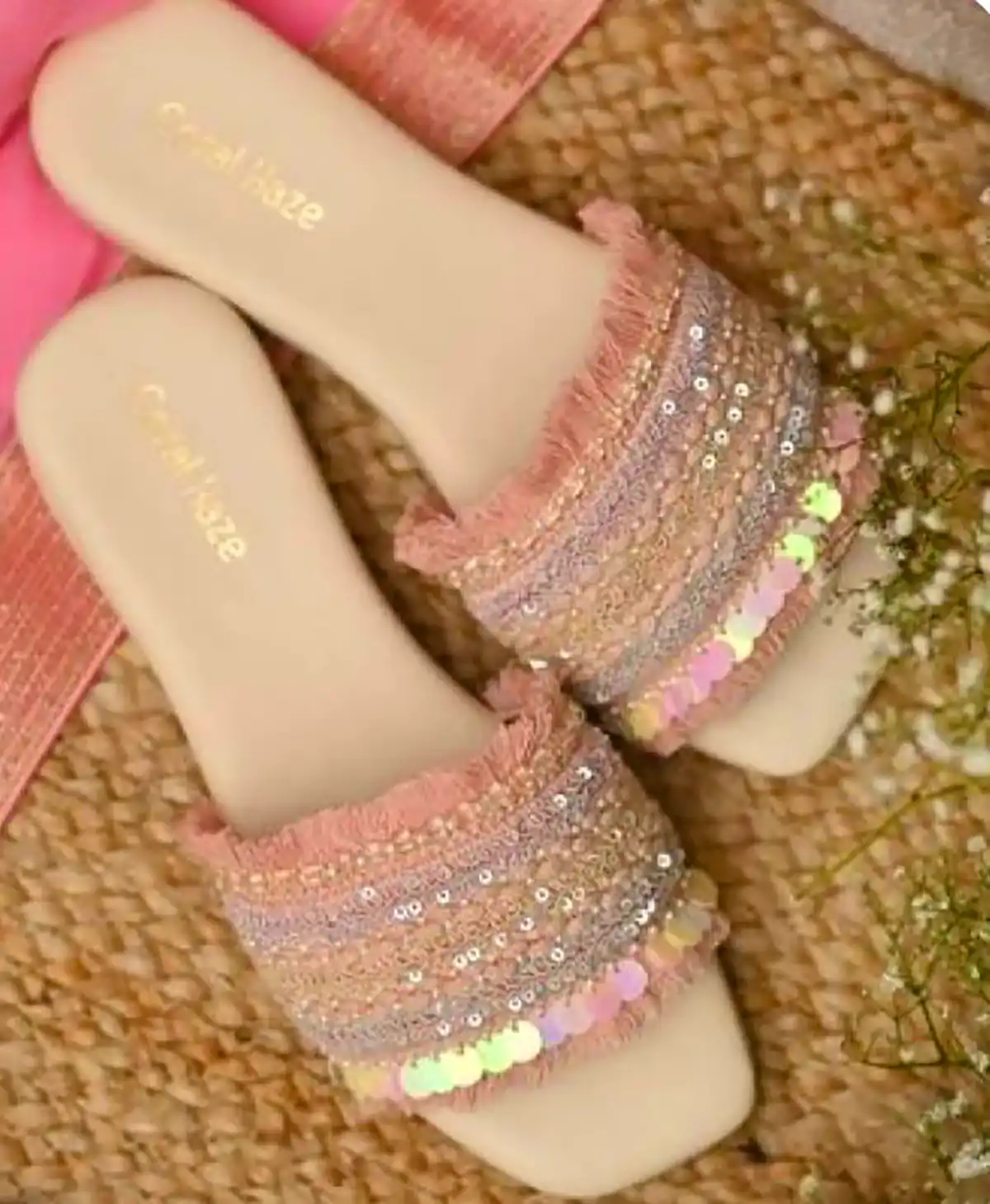 دمپایی مکرومه دست دوزی