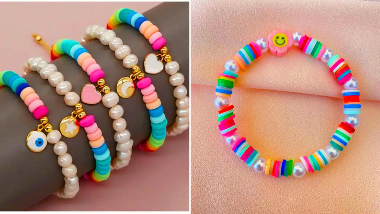 دستبند دونه رنگی دخترانه