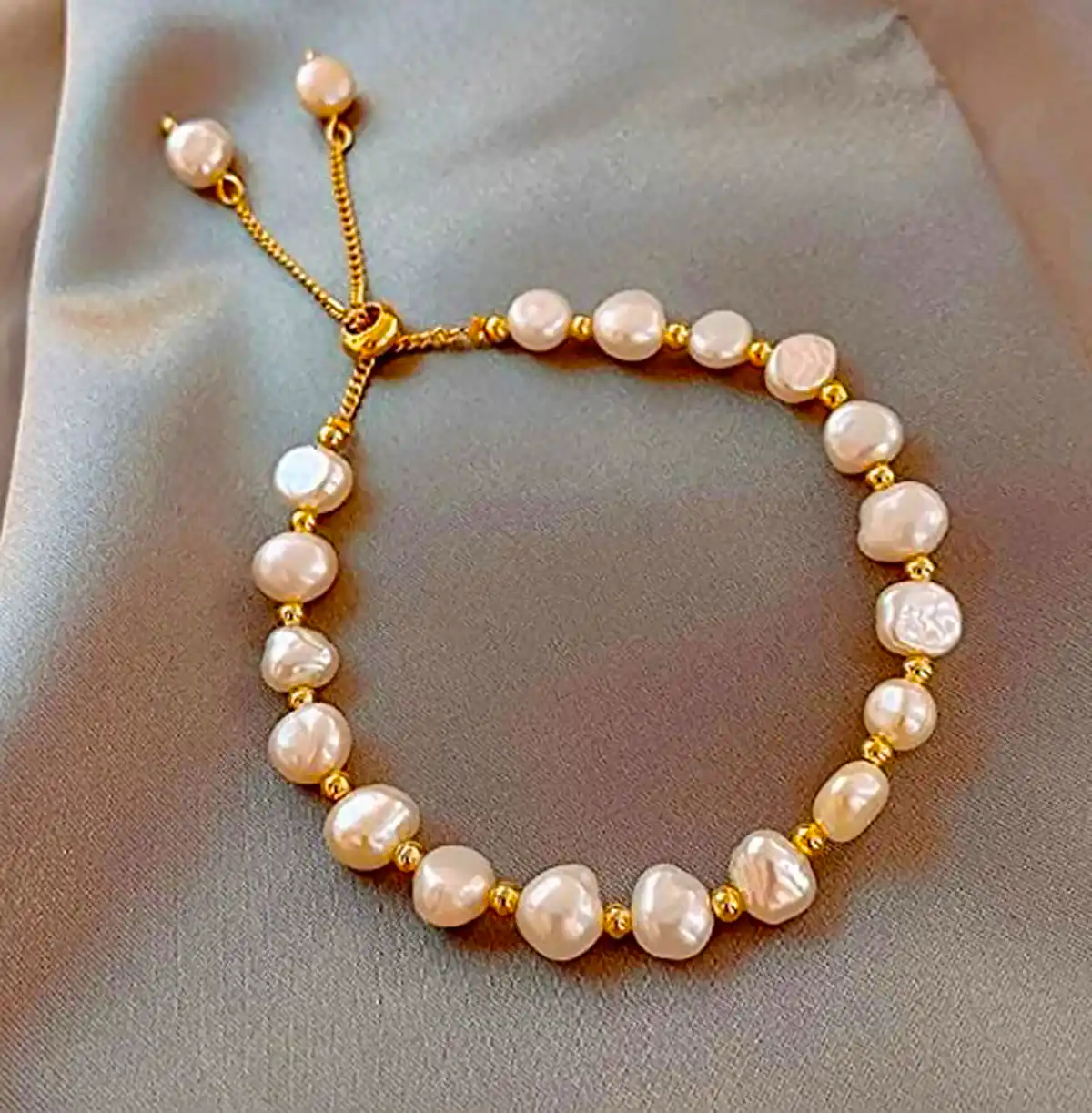 دستبند طلا ترکیبی با مروارید