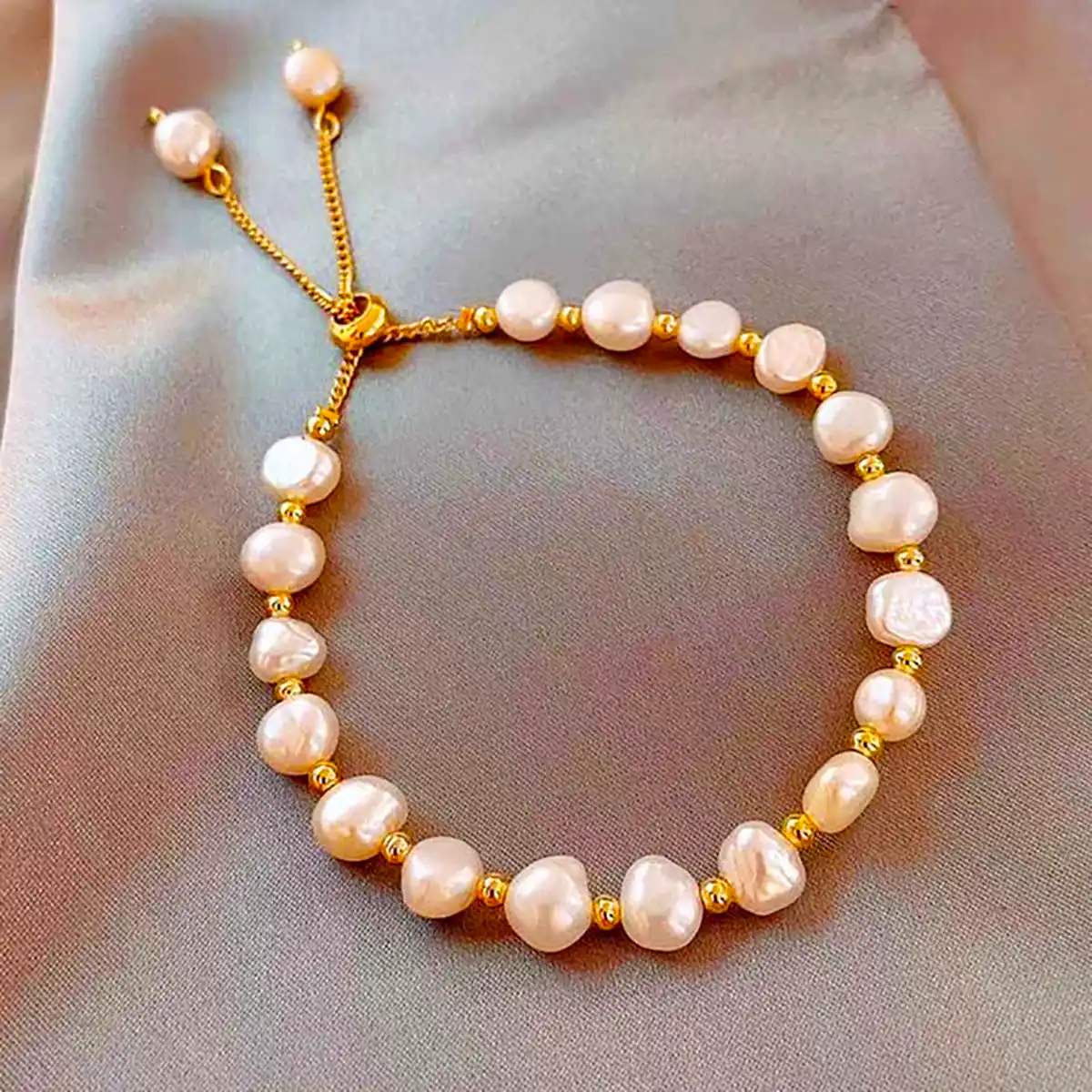 دستبند طلا ترکیبی با مروارید