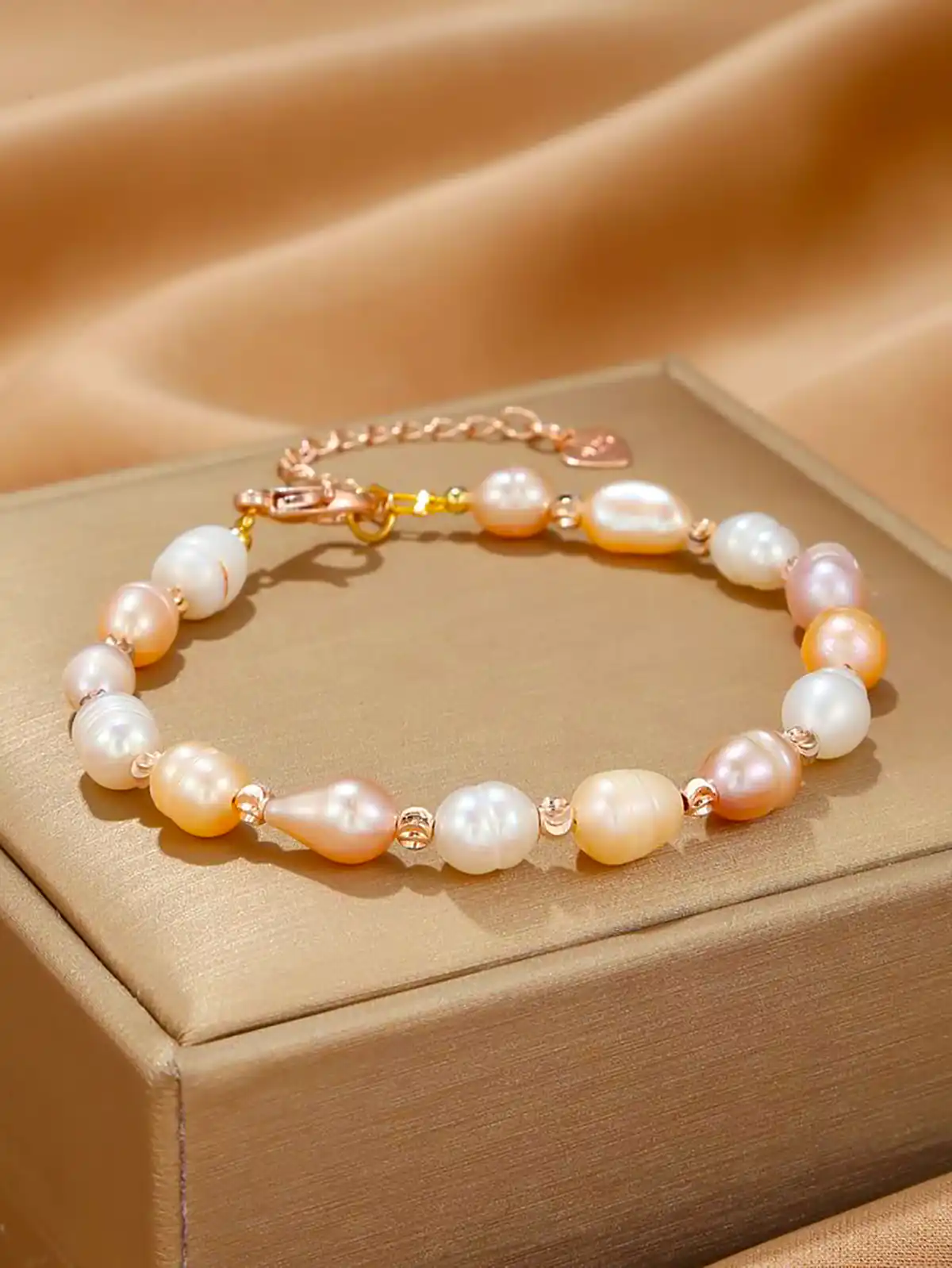 دستبند طلا ترکیبی با مروارید