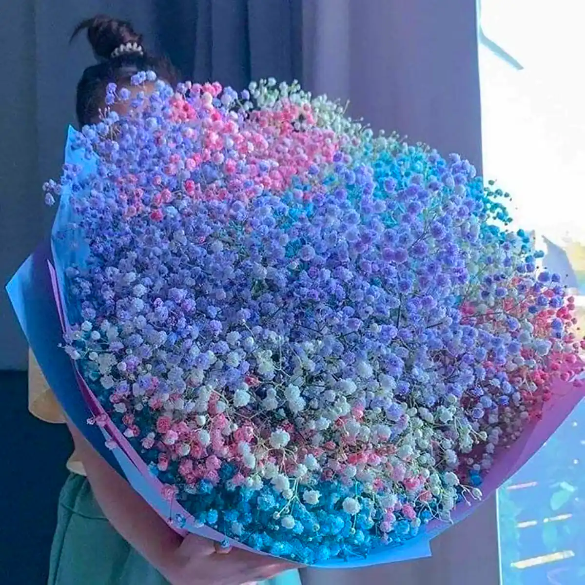 دسته گل آبی ژیسپوفیلا