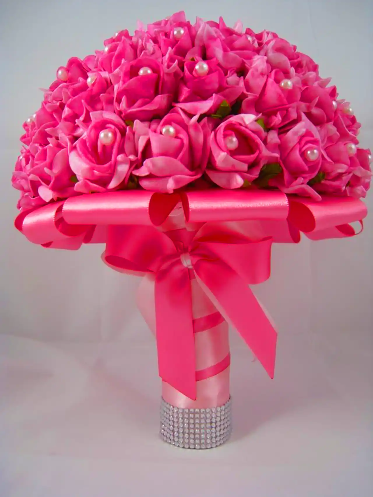 دسته گل عروس صورتی