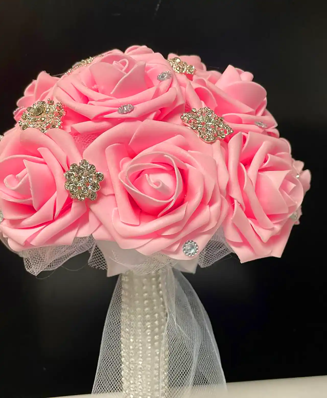 دسته گل عروس صورتی