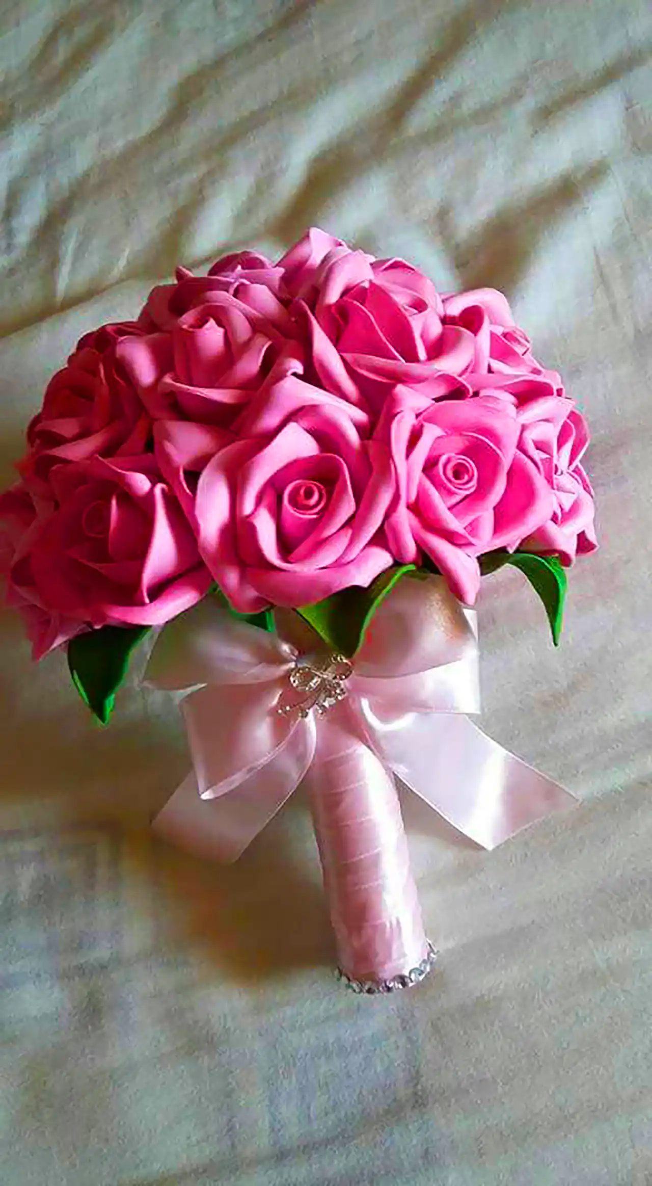 دسته گل عروس صورتی