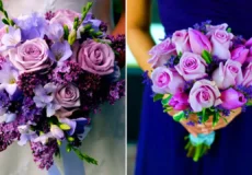دسته گل عروس تم یاسی