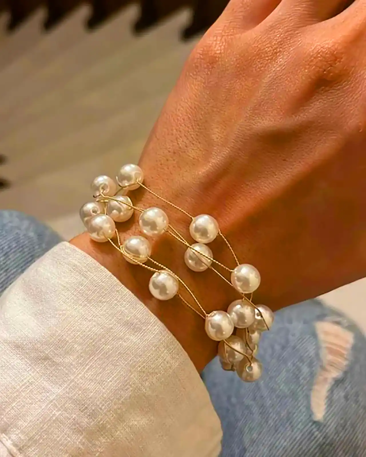 دستبند مرواریدی دخترانه