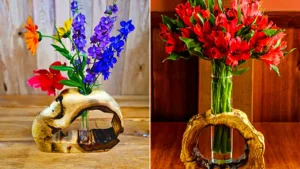 گلدان چوبی دکوری