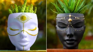 گلدان با طرح سر انسان