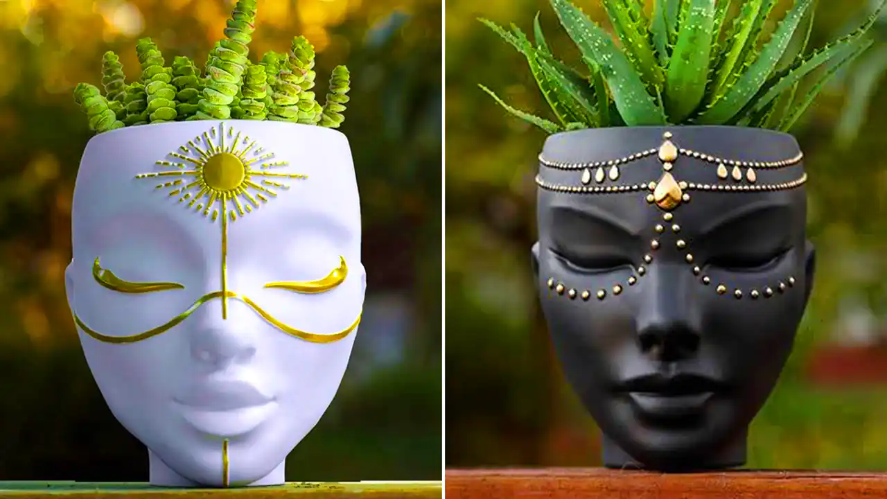 گلدان با طرح سر انسان