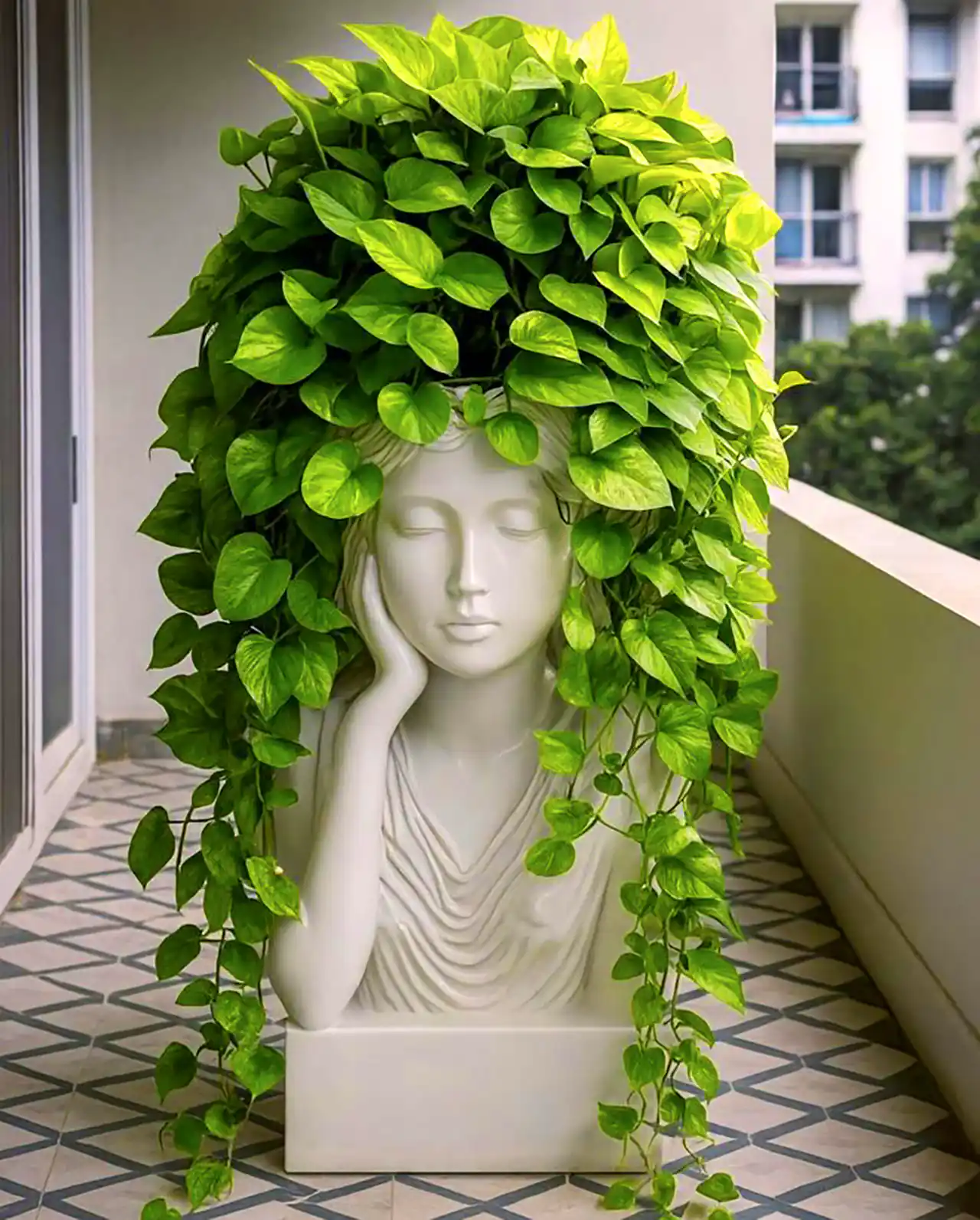 گلدان با طرح سر انسان