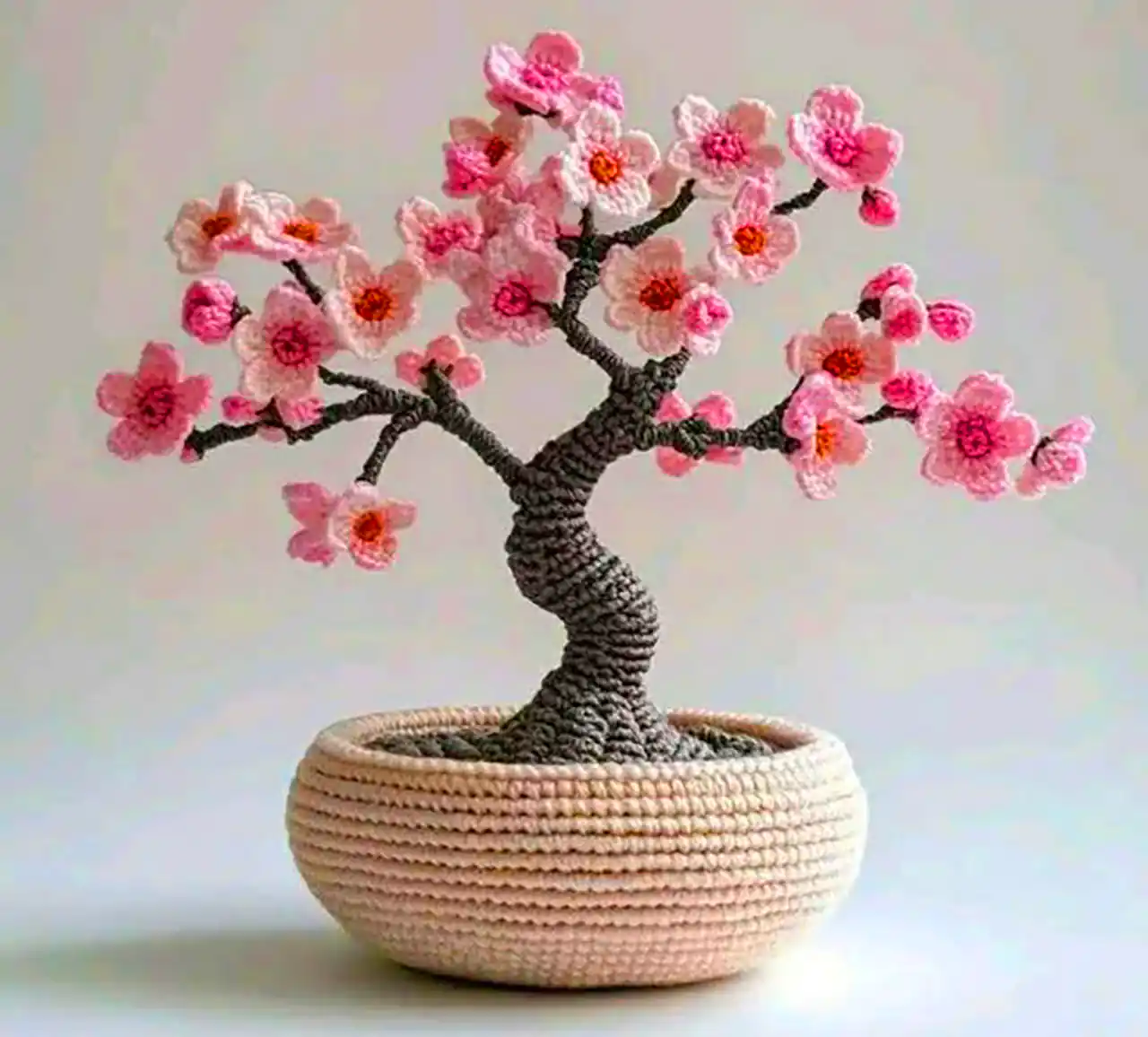 گلدان بنسای بافتنی