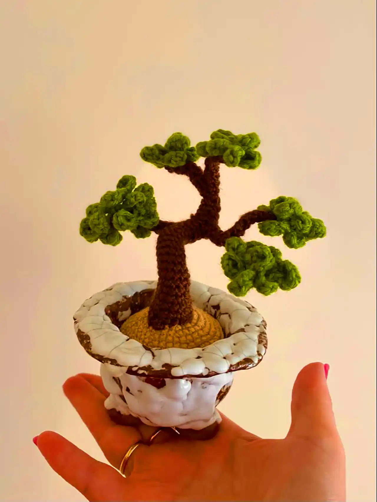 گلدان بنسای بافتنی