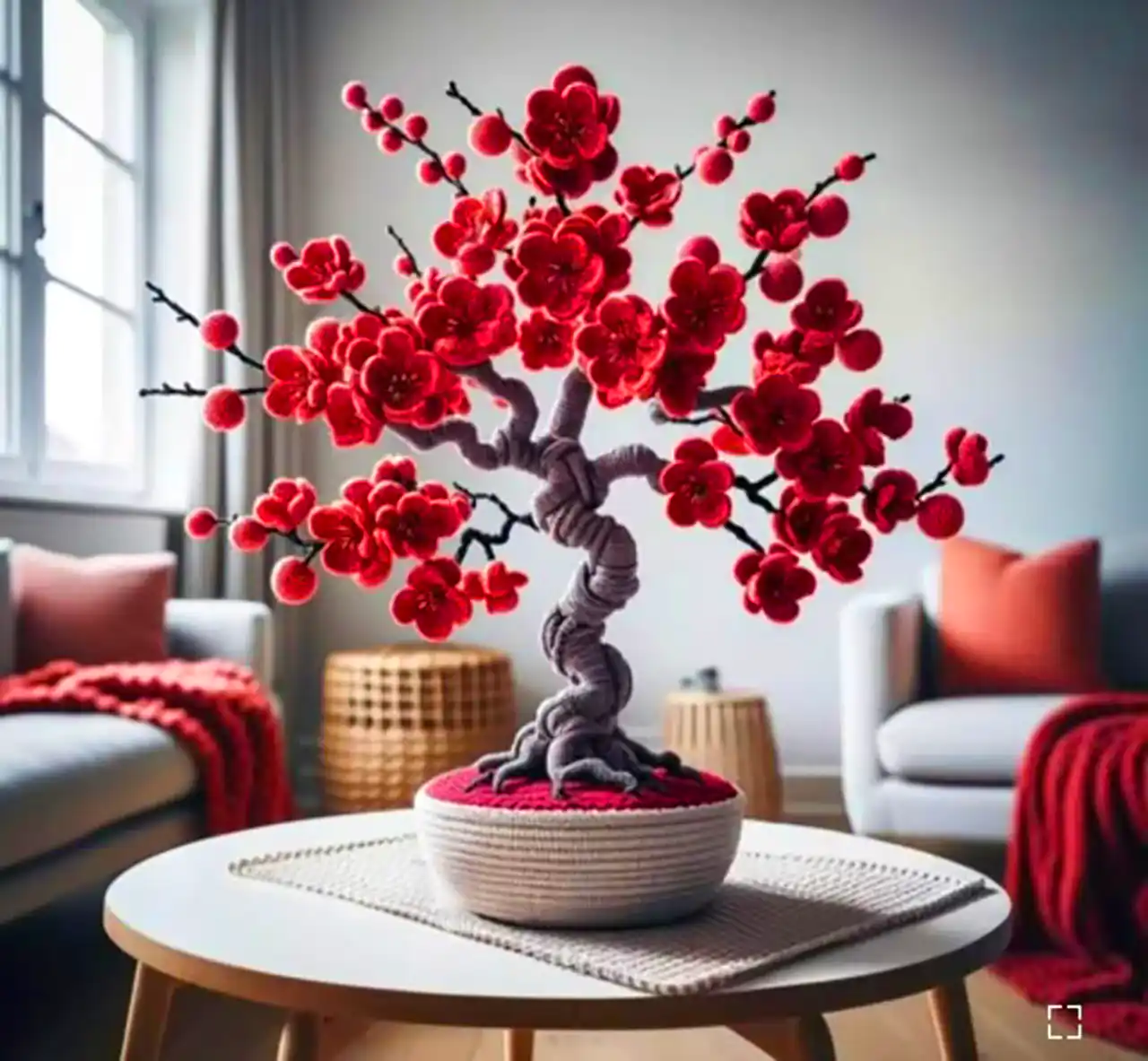 گلدان بنسای بافتنی